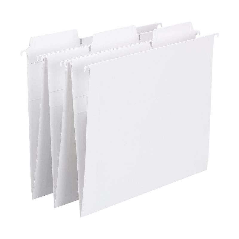 Smead FasTab Hanging File Folder, 1/3-Cut Built-In Tab, Letter Size, White, 20 per Box (64002), 3 of 9