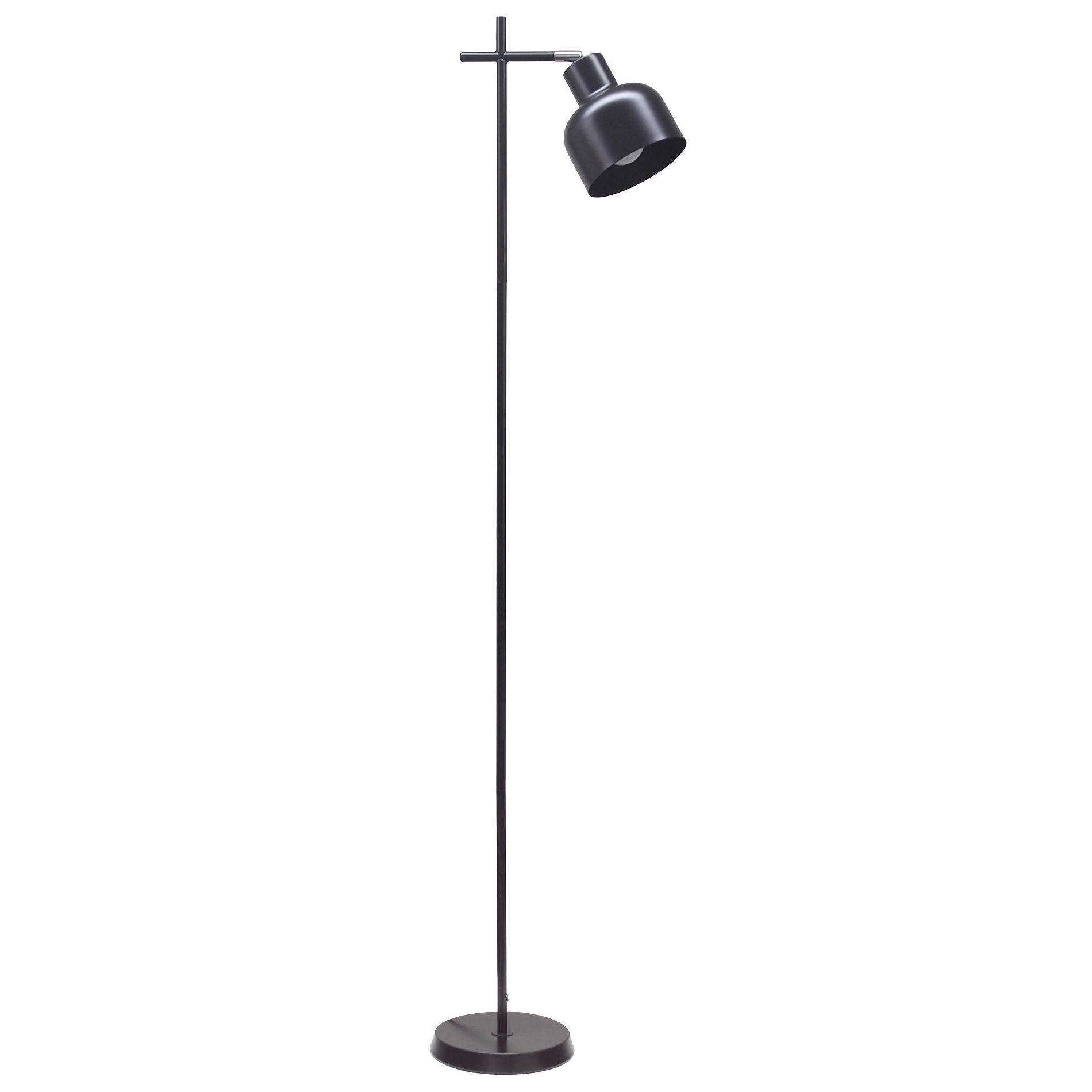 Simple Designs Sleek Essentials Basic Adjustable Floor Lamp Black