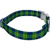 Country Brook Petz Premium Blue and Green Plaid Dog Collar - image 3 of 4