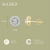 GILDED 1/4, 1/2, 3/4, 1 Carat Total Weight Lab-Grown Diamond Round Halo Shaped Stud Earrings in Sterling Silver & 14KT Yellow Gold-Plated - 4 of 4