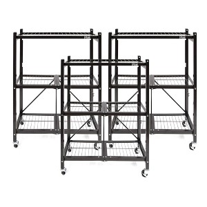 Origami General Purpose Foldable Shelf Storage Rack with Wheels for Home, Garage, or Office - 1 of 4