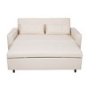 NicBex Convertible Sleeper Chair,Wild Style Pull-out Sofa Bed with 2 Lumbar Pillows,Couches with Solid Wood Frame for Living Room,Beige - 2 of 4
