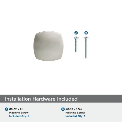 Satin Nickel Brushed Square Cabinet Knob 10-Pack