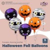 Spooky Central 15 Pieces Halloween Foil Balloons, Pumpkin, Mummy, and Bat (13 x 8 Inches) - image 2 of 4