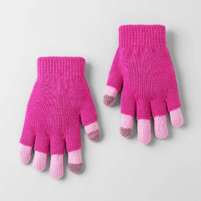 Girls' Solid Bubble Gloves - Cat & Jack™ Pink