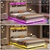 Upholstered Platform Bed Frame with Lift Up Storage & Bookcase Storage Headboard - 4 of 4