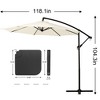 VECELO 10ft Offset Hanging Patio Umbrella with UV Protection Waterproof for Outdoor/Garden/Lawn, 8 Sturdy Ribs, Handy Crank&Cross Base, Red/Tan/White - 3 of 4