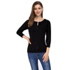 WhizMax Women Fitted Round Neck 3/4 Sleeve Button-Up Knit Cardigan - 2 of 4