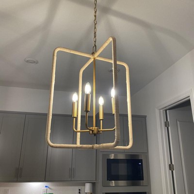 Rattan Lantern Ceiling Pendant Brass - Threshold™ Designed With