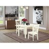 HomeStock 3-Pc Linen White Finish Solid Wood Top with Dropleaf Dining Table Set - 2 of 4