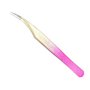 Unique Bargains Women's Durable Dolphin Eyelash Extension Tweezers Rose Red Gold Tone 1 Pc - 1 of 3