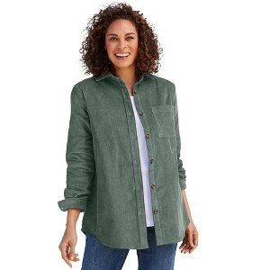 Woman Within Plus Size Corduroy Shirt - 1 of 4