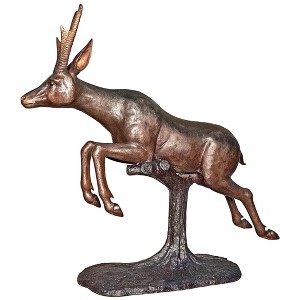 Design Toscano Leaping Pronghorn Antelope Cast Bronze Garden Statue - 1 of 3
