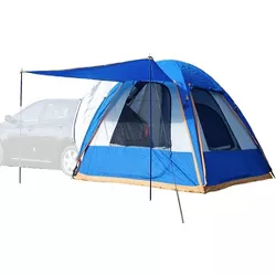 Napier Sportz Dome-To-Go Universal CUV/SUV/Van Vehicle Cargo Portable 3 Season 4 Person Outdoor Camping Ground Tent with Optional Awning, Blue/Gray