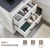 18" Farmhouse Nightstand with Charging Station, End Table with 2 Drawers Storage for Bedroom, Living Room - image 4 of 4