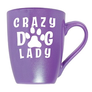 Elanze Designs Crazy Dog Lady Passion Purple 10 ounce New Bone China Coffee Cup Mug - 1 of 4