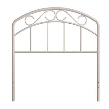 Jolie Metal Headboard with Arched Scroll Design White - Hillsdale Furniture 