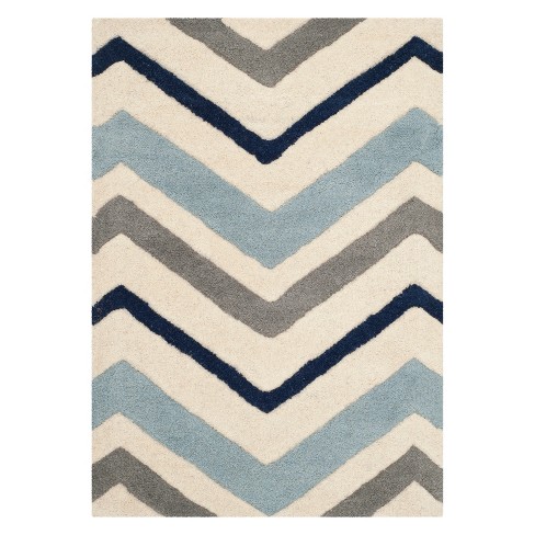 at Home Chevron Non-Slip Waterford Tufted Accent 3 x 5 Ivory Rug