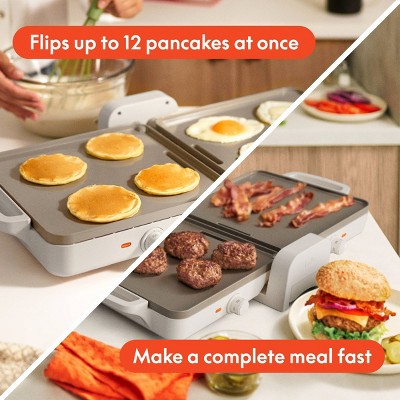 bella Fold and Store Dual Temp Griddle Oatmilk❗MAY HAVE MISSING PIECES/NEEDS CLEANING❗