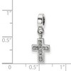 Black Bow Jewelry Sterling Silver and Clear Crystal Cross Dangle Bead Charm - 2 of 3