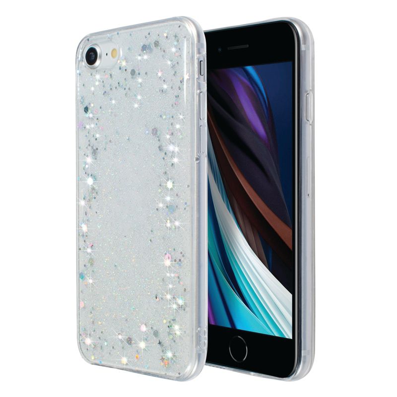Insten Glitter Case For iPhone, Iridescent Holographic Stars Style Bling Sparkle Crystal Soft TPU Cover, 1 of 8