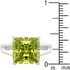 Slickblue Stunning 5.5 Ct. Green Solitaire Gypsy Ring for Women - Rhodium Plated with Princess Cut, Size 5-10 - 3 of 4