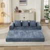 KTMBDW Convertible Sleeper Sofa Bed with 3 Pillows, Chenille Folding Mattress Couch with Armrest, Floor Sofa Lounge Couch for Living Room - 2 of 4