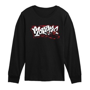 Boys' Spider-Man Miles Tag Long Sleeve Graphic T-Shirt - Black - X