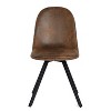 Homy Casa Swivel Dining Chairs with Faux Leather Upholstery & Metal Legs, Set of 4, Brown - 4 of 4