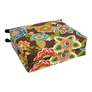 Blazing Needles, 20-inch by 19-inch Patterned Outdoor Spun Polyester Chair Cushions (Set of 2) - 1 of 2