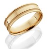Pompeii3 14K Yellow Gold Mens Grooved Wedding Band 6mm - 2 of 4
