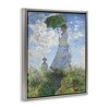 Stupell Industries Woman with a Parasol Classic Claude Monet Painting Floating Frame Canvas Art, Gray, 17" x 21" - 2 of 4