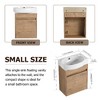 Lyngins Compact Wall-Mounted Bathroom Vanity with Sink, Floating Vanity with Round Single Ceramic Basin & Bottom Storage, Eco-Friendly Plywood - 3 of 4