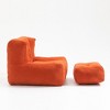 Cesicia 36.6 in-W x 38.6 in-D x 30.1 in-H Black Velvet Bean Bag Seats With Ottoman - 3 of 4