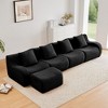 GDFStudio Irene Modern 4-Seater Teddy Upholstered with Curved Armrest and 4 Pillows - 2 of 4