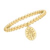 Ross-Simons Italian 18kt Gold Over Sterling Miraculous Medal Bead Stretch Bracelet - 3 of 4