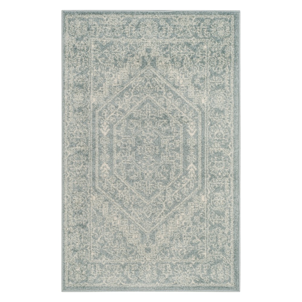  Medallion Loomed Area Rug Slate/Ivory