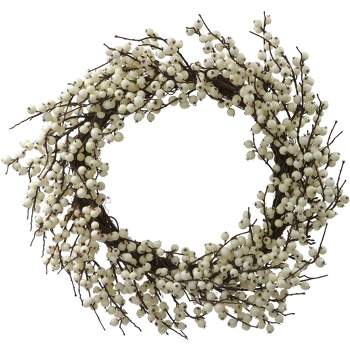 Vickerman 28" White Berry Artificial Christmas Wreath, Unlit