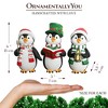 Caroling Penguin Trio Set of Christmas Figurines, 6" Winter Holiday Statue Set of Three| OrnamentallyYou - 3 of 4