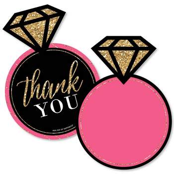 Big Dot of Happiness Girls Night Out - Shaped Thank You Cards - Bachelorette Party Thank You Note Cards with Envelopes - Set of 12