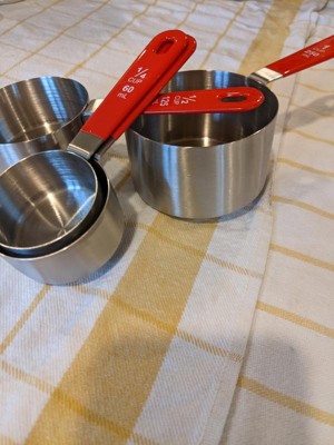 Berghoff 4pc Stainless Steel Measuring Cups, Pp Cover Handles, Silver, Red  : Target