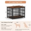 Furniture Style Dog Crate with Iron Frame and Double Doors,43'' Indoor Pet Kennel with Wheels and Open Top Side Table Dog Cage - LAOTIES - 3 of 4