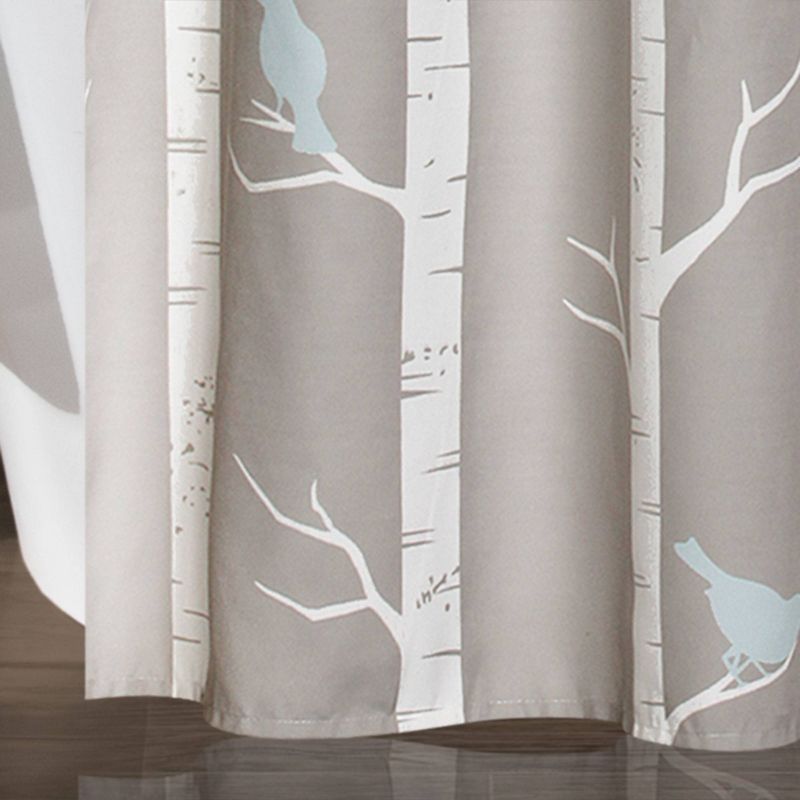Bird on the Tree Shower Curtain Gray/Blue - Lush D&#233;cor, 5 of 9