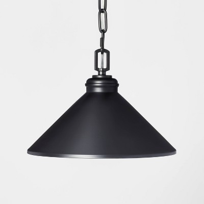 12 Small Metal Adjustable Pendant Ceiling Light Black Finish