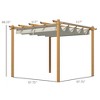 10' x 10' Retractable Pergola Canopy, Aluminum Pergola Sun Shade Shelter for Garden, Patio, Deck - 3 of 4