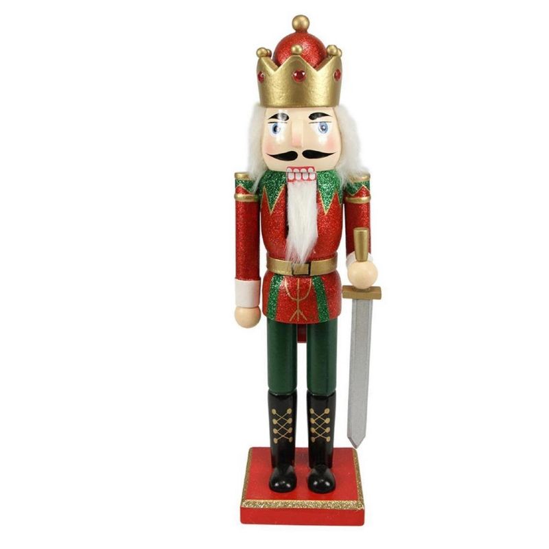 Northlight 14" Red Glittered Nutcracker King with Sword Christmas Tabletop Figurine, 2 of 3