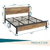 homfan Bed Frame, Size Bed Frame with Wood Headboard, Platform Bed Frame with Under Bed Storage and Metal Legs, Noise Free, No Box Spring Needed - 2 of 4