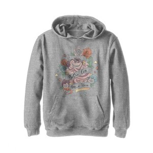Boy's Alice in Wonderland Cheshire Tattoo We Are All Mad Here Pull Over Hoodie - 1 of 4