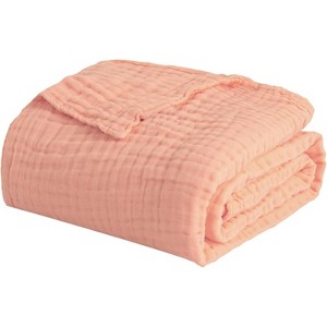 Attop All-Season Breathable Gauze Cotton Throw Blanket - 50"x70" Large Size, Soft Lightweight for Couch & Bed - 1 of 4