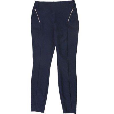 I.N.C International Concepts Womens Zip-Pocket Casual Trouser Pants, Blue, 4
